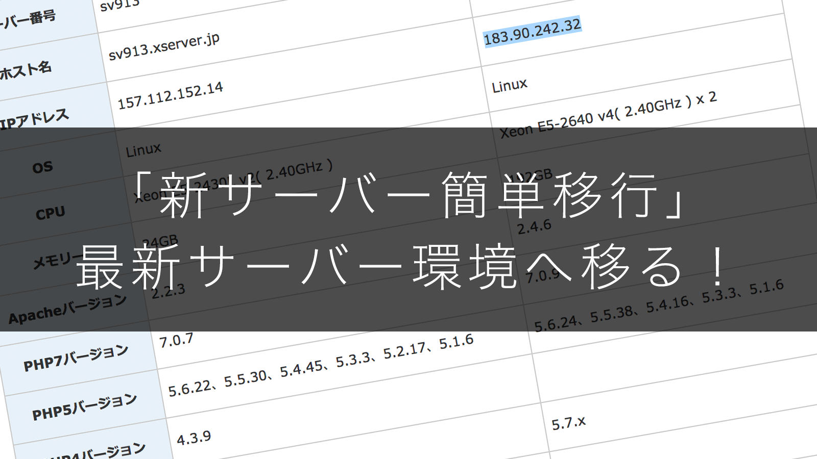 性能差8倍!エックスサーバーの「新サーバー簡単移行」で最新環境に1日で移行完了!